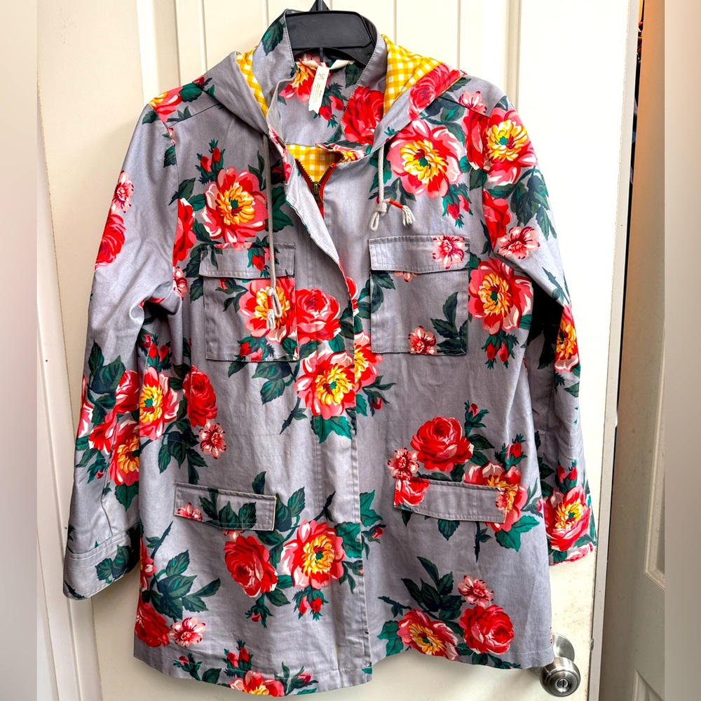 Matilda Jane Gray and Floral Rain Jacket